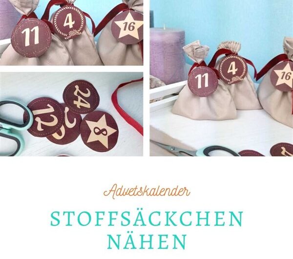 Stoffsäckchen für den Adventskalender nähen