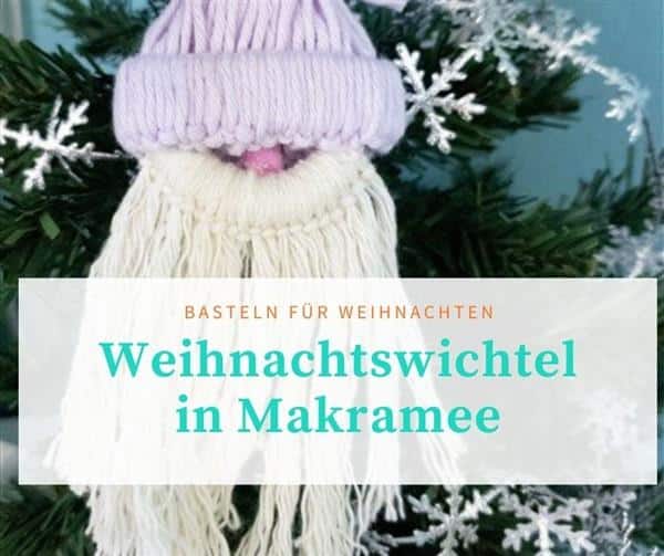 Weihnachtswichtel in Makramee