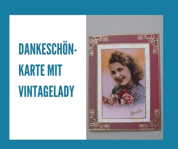 Dankeschön-Karte mit Vintagelady