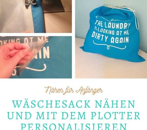 Wäschesack nähen und mit Motiv verzieren