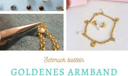 Goldenes Armband und goldene Ohrstecker basteln