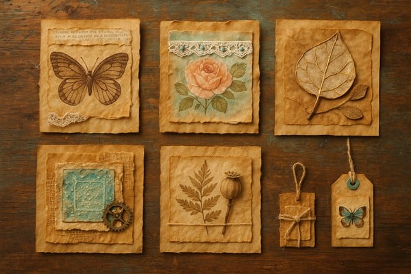 Cluster aus Teebeutelpapier