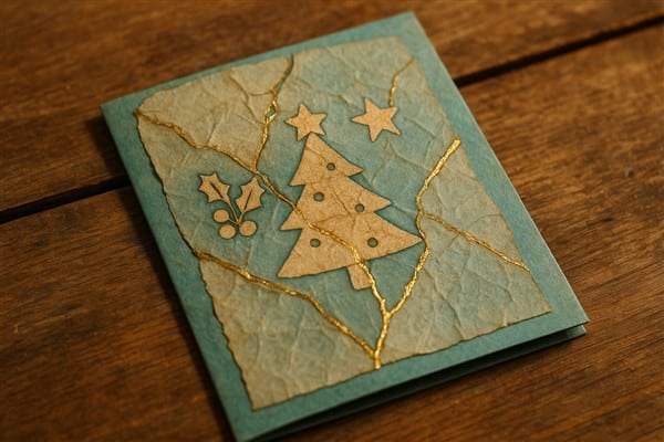 Weihnachtskarte aus Teebeutelpapier