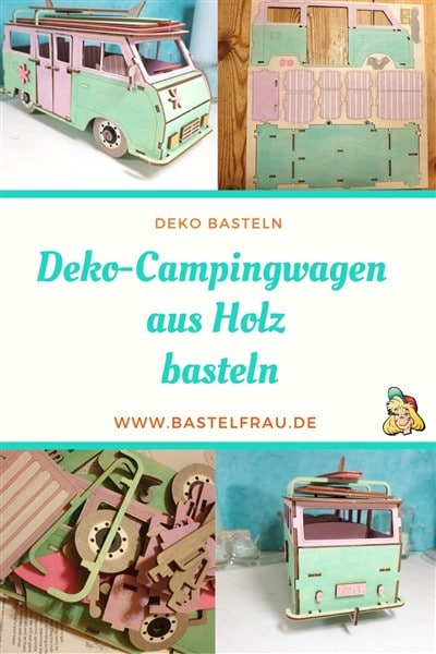 Deko-Campingwagen aus Holz basteln Pinterestbild