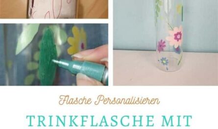 Trinkflasche mit Glanzlackmarker bemalen