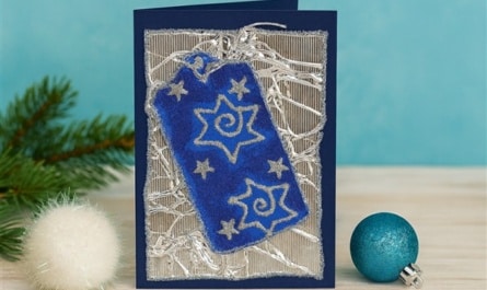 Weihnachtskarte aus Geschenkband – glänzend, festlich und schnell gemacht