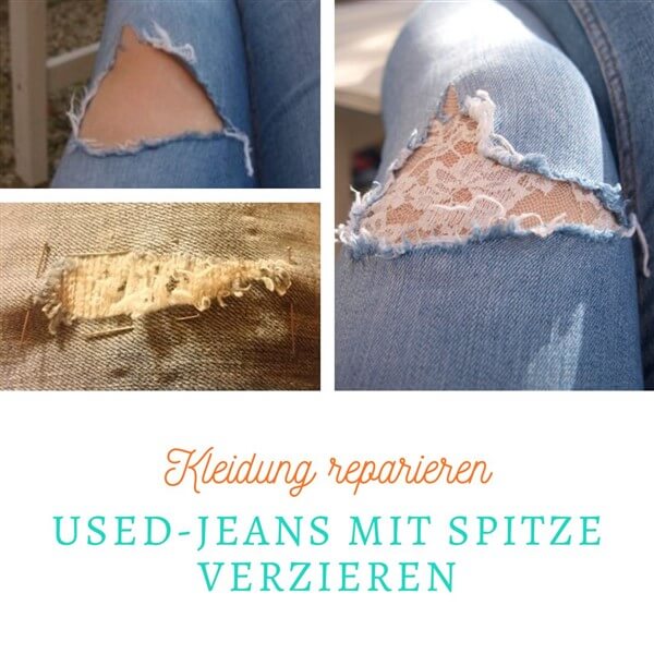 Used-Jeans mit Spitze verzieren titelbild