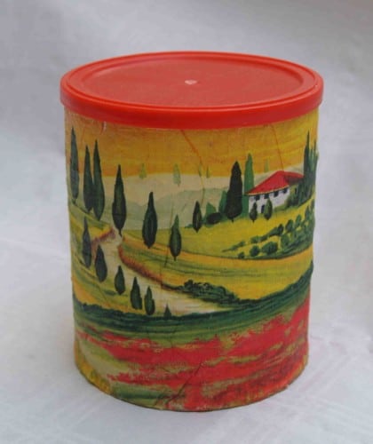 Upcycling - Dose mit Toskana-Motiv