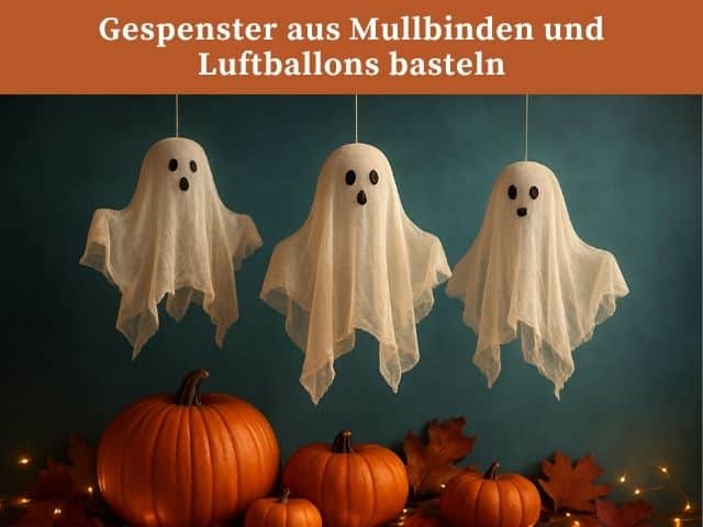 Gespenster aus Mullbinden und Luftballons basteln