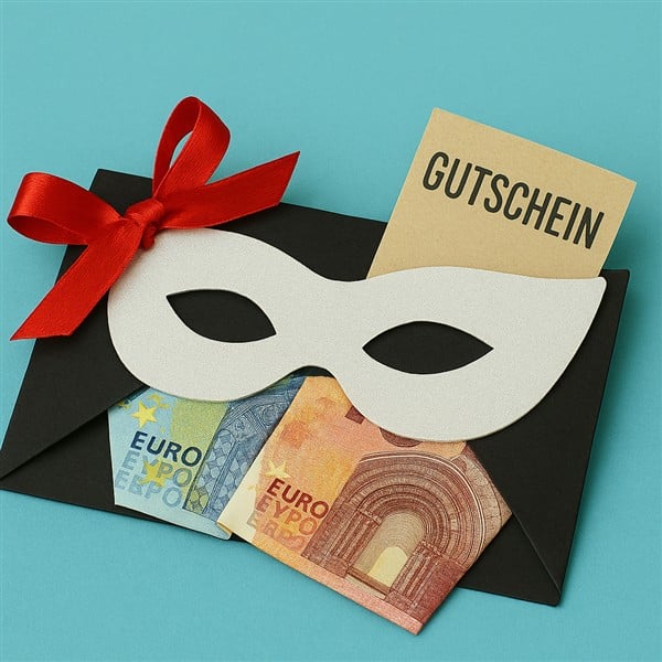 Geldgeschenke und Gutscheine für ein Musical:  Maske