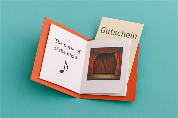 Geldgeschenke und Gutscheine für ein Musical:  Mini-Programmheft