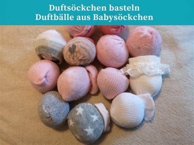 Duftsöckchen basteln: Duftbälle aus Babysöckchen