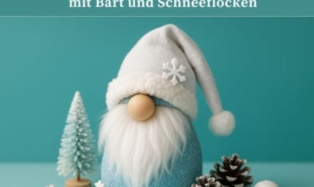 Sockenwichtel basteln – Winterwichtel mit Bart und Schneeflocken