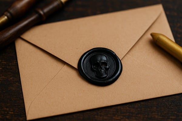 Brief mit Totenkopfsiegel