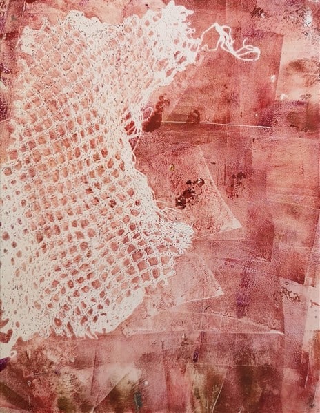 Gelliprint mit Gemüsenetz