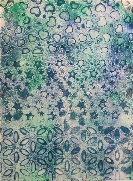 Gelliprint mit Schablonen