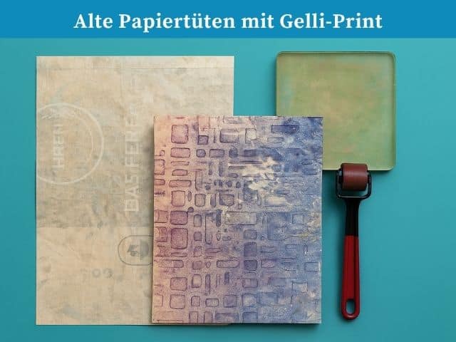 Alte Papiertüten mit Gelli-Print
