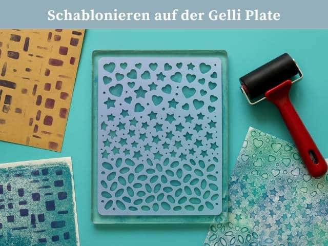 Schablonieren auf der Gelli Plate