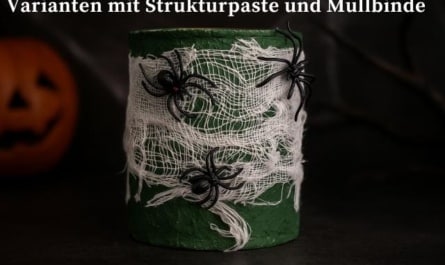 Halloweendose basteln – zwei gruselige Varianten mit Strukturpaste und Mullbinde