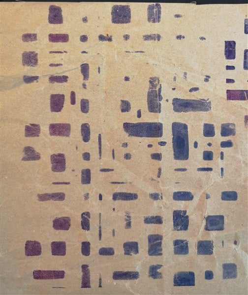 Gelliprint mit Schablone