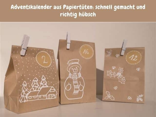 Adventskalender aus Papiertüten: schnell gemacht und richtig hübsch