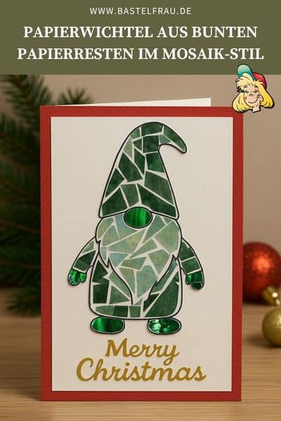 Papierwichtel aus bunten Papierresten im Mosaik-Stil