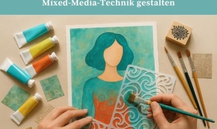 She Art mit Schablone – Frauenporträts in Mixed-Media-Technik gestalten