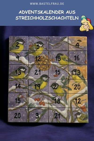 Adventskalender aus Streichholzschachteln