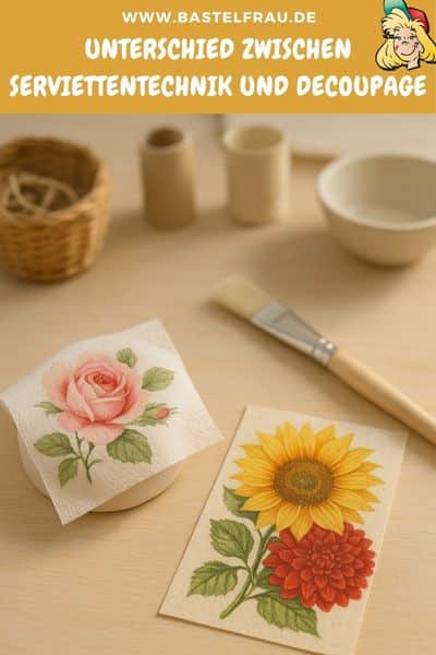Unterschied zwischen Serviettentechnik und Decoupage