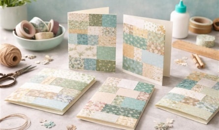 Kartenrohlinge aus Washitape-Frankenpapier herstellen