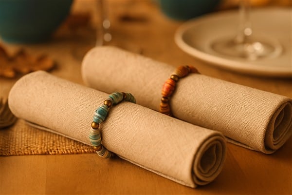 Kreative DIY-Geschenke mit Papierperlen – Serviettenringe