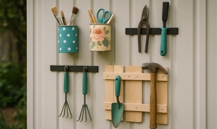 Metall Gartenhaus für Geräte kreativ gestalten