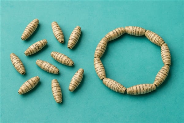 Papierperlen aus alten Buchseiten – Vintage-Schmuck kreativ basteln