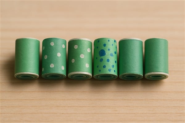 Papierperlen aus fertigen Papierstreifen bemalen – kreative Bastelidee mit vielen Variationen
