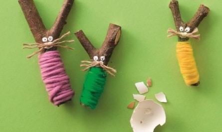 Basteln für Ostern: Niedliche Ast-Hasen