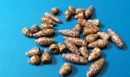 Papierperlen aus alten Buchseiten