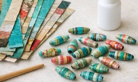 Papierperlen aus Frankenpaper und Collagepapier