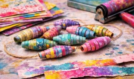 Papierperlen aus Gelliprints