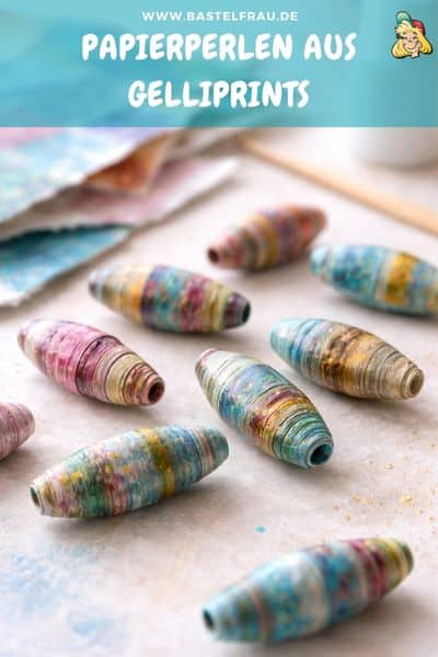 Papierperlen aus Gelliprints