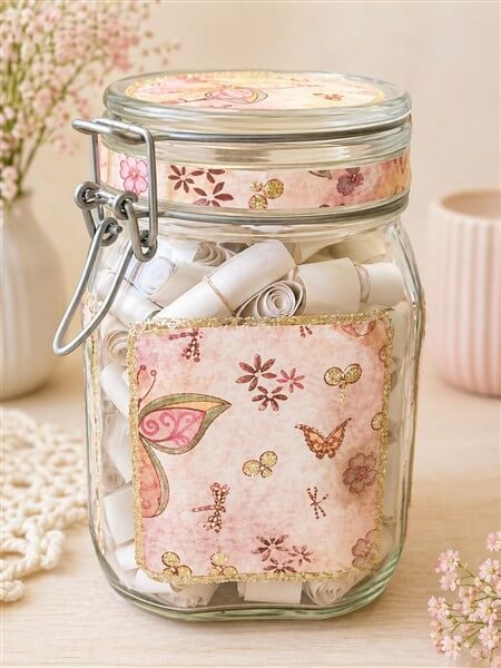 Scrapbook in a jar - Glas gefüllt mit kleinen Erinnerungen