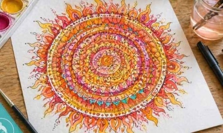 Sonnen‑Mandala zeichnen – kreative Idee mit einfacher Technik