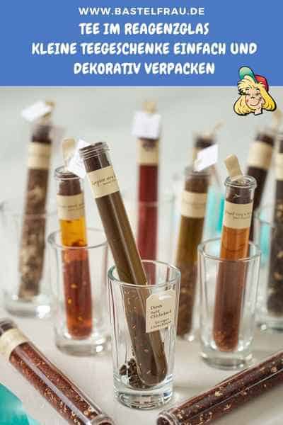 Tee im Reagenzglas als kleine Geschenkidee