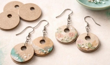 Schmuck basteln mit Unterlegscheiben aus Pappe