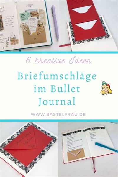Briefumschläge im Bullet Journal : 6 kreative Ideen - Pinterestbild