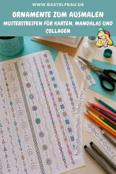Ornamente zum Ausmalen – Musterstreifen für Karten, Mandalas und Collagen
