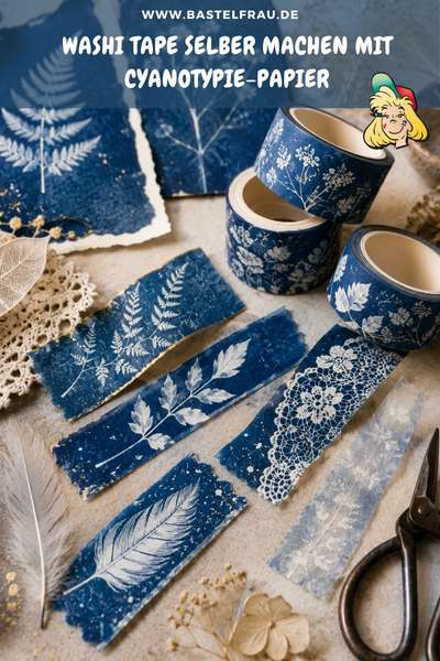 Washi Tape selber machen mit Cyanotypie-Papier