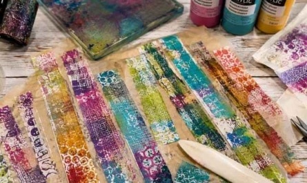 Washi Tape selber machen mit Gelli Prints und Klebeband