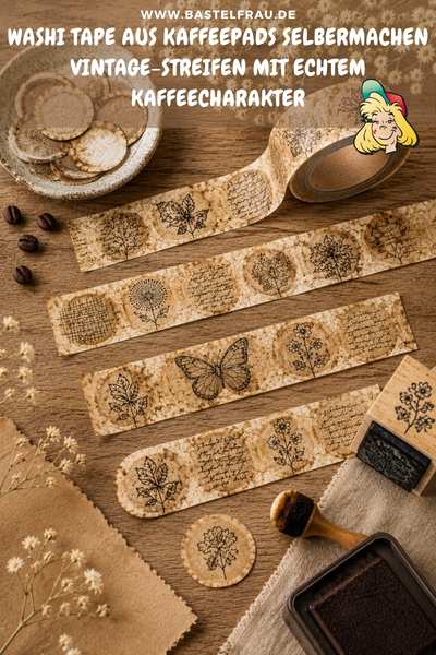 Washi Tape aus Kaffeepads selbermachen – Vintage-Streifen mit echtem Kaffeecharakter