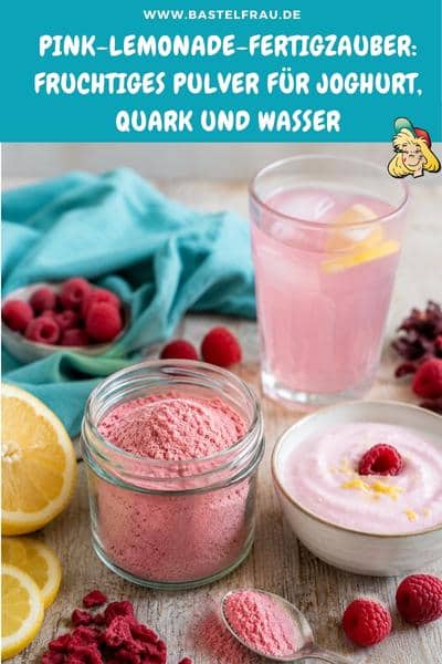 Pink-Lemonade-Fertigzauber: fruchtiges Pulver für Joghurt, Quark und Wasser