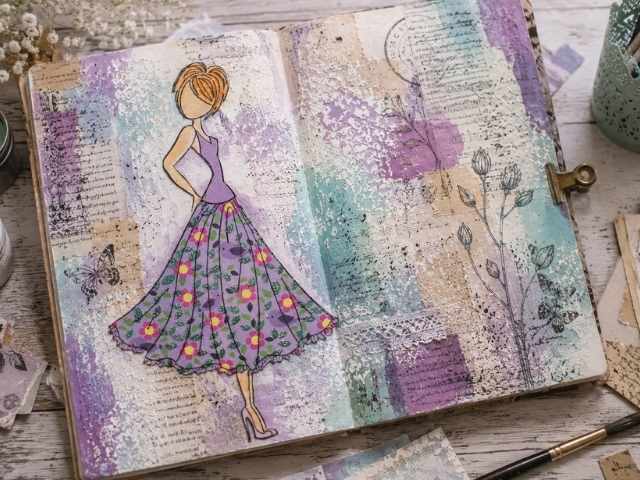 She Art mit Julie Nutting Stempeln – Art Journal